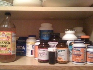 Cabinet full of supplements